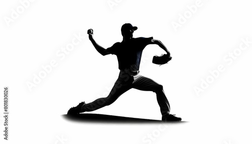 Silhouette of a baseball player