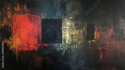 A glowing tenebrism with various diffusion and pentimento effects in abstract art photo