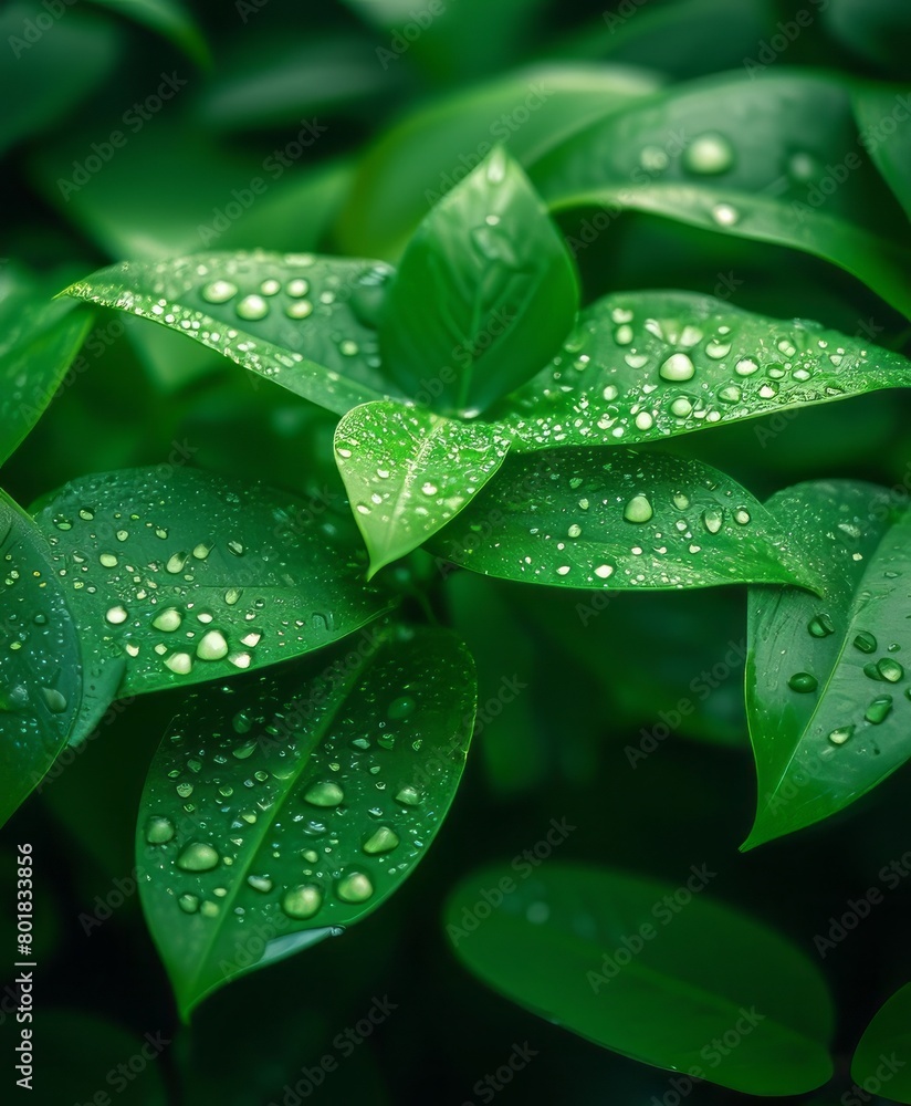 Background made of fresh green leaves with water drops. Green dynamic backdrop. Background made of fresh green leaves with water drops. Green dynamic backdrop.