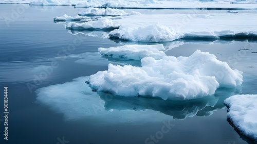 Arctic ice melting due to climate change impacting ecosystems and sea levels . Concept Climate Change, Arctic Ecosystems, Melting Ice, Rising Sea Levels, Environmental Impact