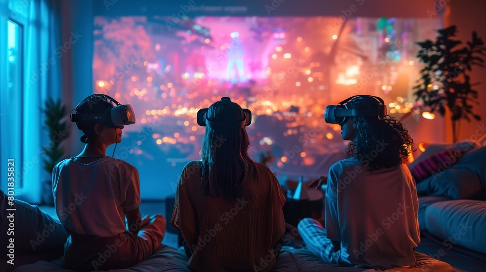 Mixed reality collaboration meeting, cozy office glow, group perspective, spatial computing Mixed reality collaboration meeting, cozy office glow, group perspective, spatial computing