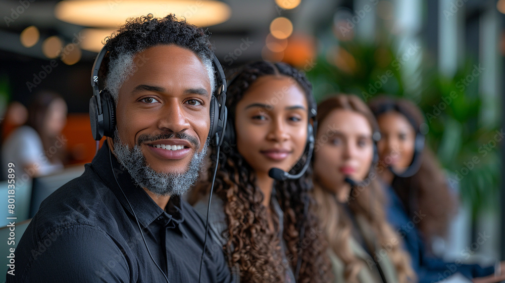 Obraz premium Team of Tech Support Operators