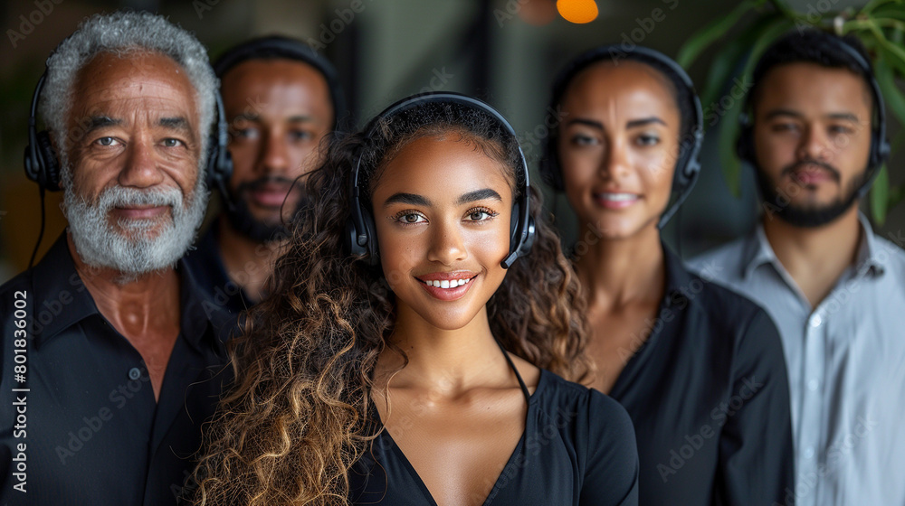 Fototapeta premium Customer Support Team Ready to Assist