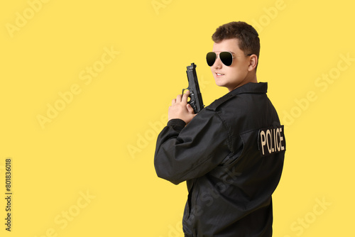 Teenage police officer with...