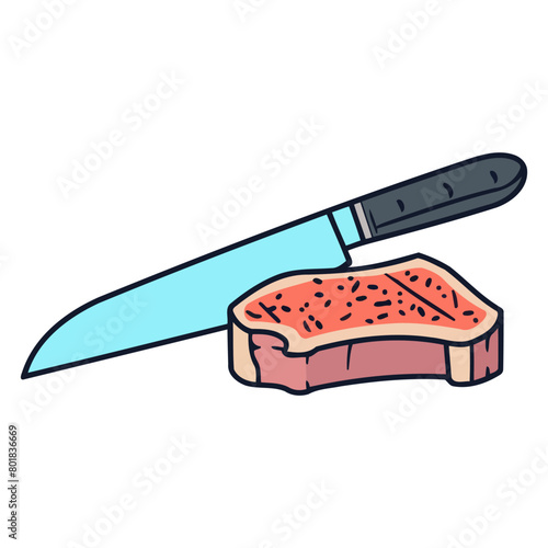 A vector icon depicting meat kitchen cleaver or butcher knife, emphasizing its large blade and robust handle