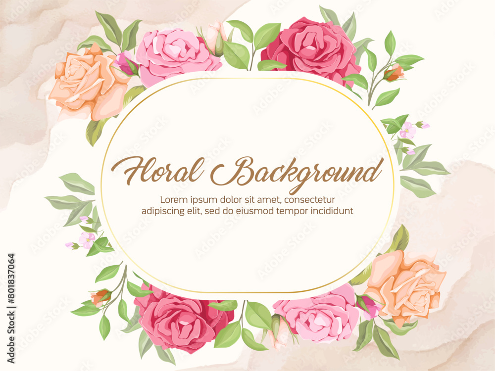 Elegant Floral Wedding Background Template Design