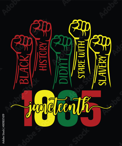 Black History Didn`t Stare With Slavery  Happy Juneteenth Day shirt print template typography design for art