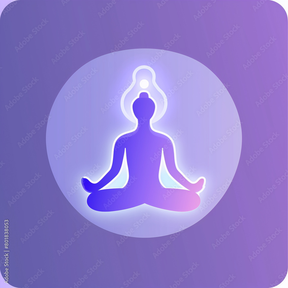 A minimalist logo design featuring a personoid figure sitting with their legs folded in meditation, symbolizing tranquility and mindfulness. Perfect for applications promoting mental well-being A minimalist logo design featuring a personoid figure sitting with their legs folded in meditation, symbolizing tranquility and mindfulness. Perfect for applications promoting mental well-being