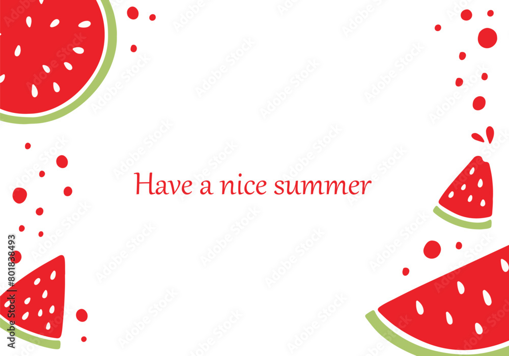 Naklejka premium スイカのビビットなフレーム