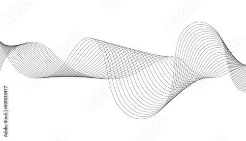 Wave lines smooth flowing dynamic isolated on white background. Technology, digital, communication, science, music concept vector background illustration