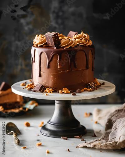 Chocolate Peanut Butter Reese’s Cake
