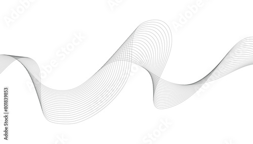 Wave lines smooth flowing dynamic isolated on white background. Technology, digital, communication, science, music concept vector background illustration