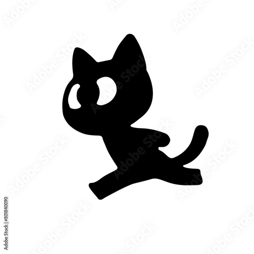 A black cat  in every moment 