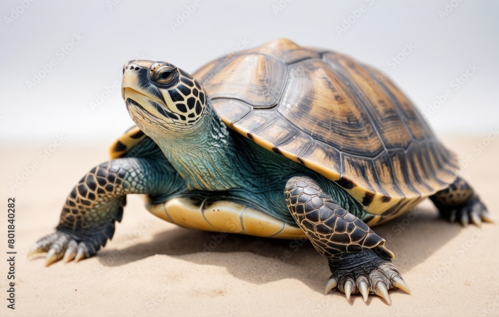 Obraz premium Turtle Eretmochelys imbricata isolated white background