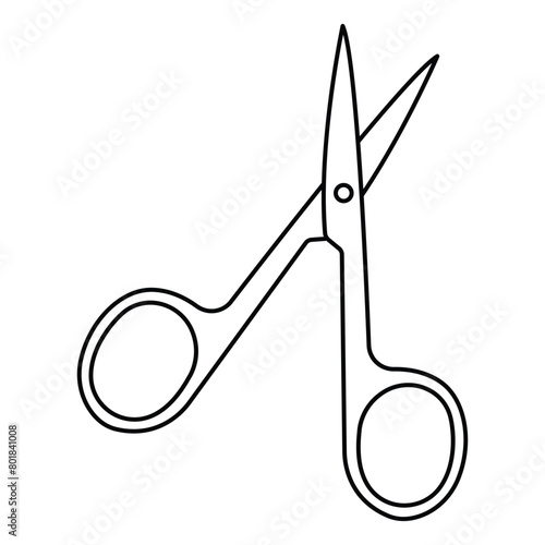 open scissor in white background icon