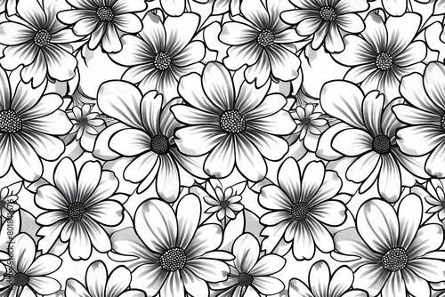 Seamless floral serenade. Handcrafted flowers for fabric crafting