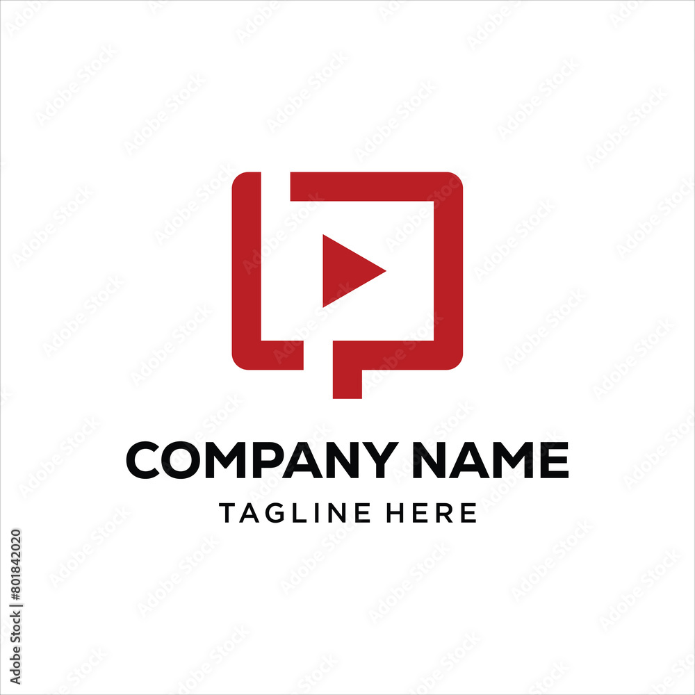 LP play button logo design vector sign, design inspiration. LP play button logo design vector sign, design inspiration.