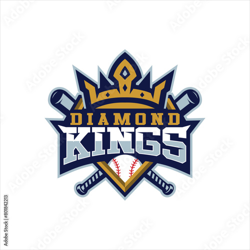 Baseball diamond and Crown Vector Logo Design, design inspiration, vector photo