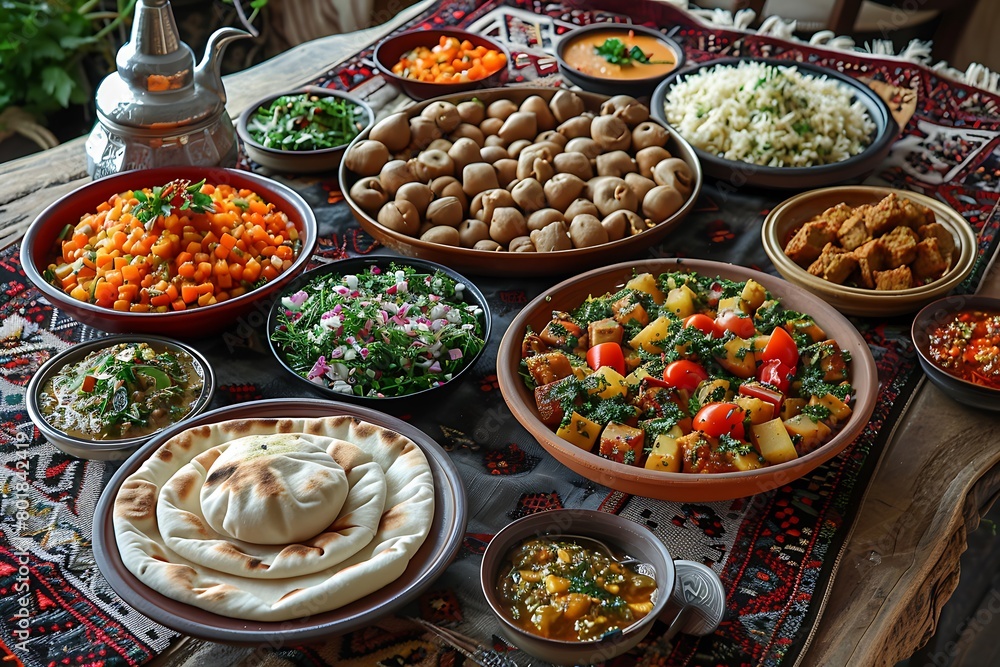 Middle Eastern Suhoor or Iftar meal