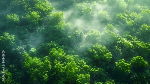 Aerial Perspective of Verdant Forest: Light, Life, and Atmosphere