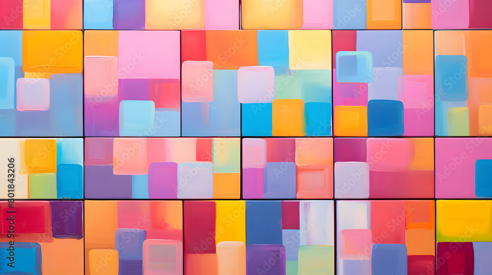 Digital retro squares painting abstract geometric pattern graphics poster background Digital retro squares painting abstract geometric pattern graphics poster background
