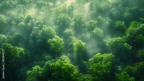 Serene Forest Canopy  Aerial Image of Nature s Dynamic Equilibrium