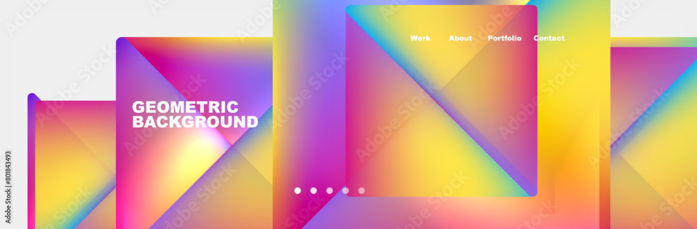 Obraz premium Colorfulness and vibrant hues like magenta, violet, and electric blue create a stunning geometric background of rectangles, showcasing the fusion of technology and art