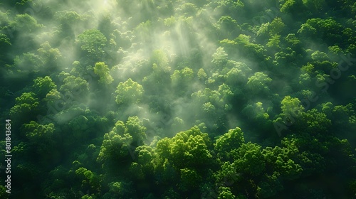Aerial Landscape of Verdant Forest  Intricate Tapestry of Nature