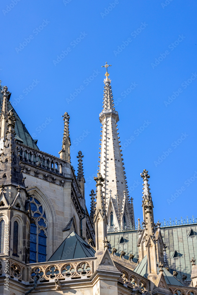Facade of neo-gothic New Cathedral, Linz, Austria Facade of neo-gothic New Cathedral, Linz, Austria
