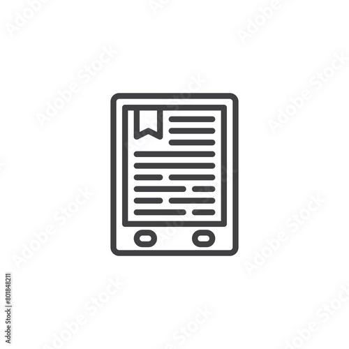 E-reader device line icon