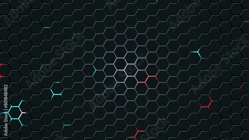 Abstract hexagon pattern RGB animated background