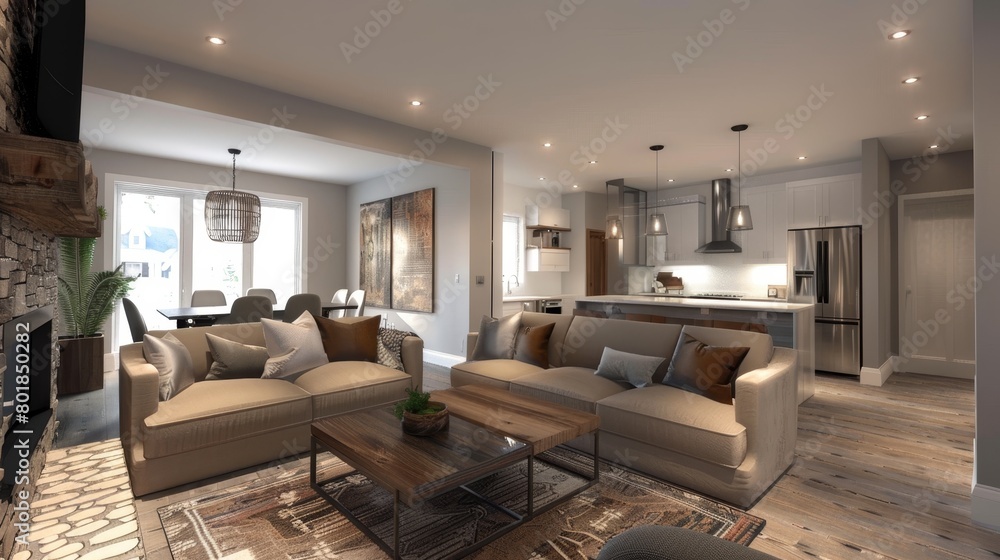 Fototapeta premium Family Living Room Spacious Layout: Images of living rooms designed for families