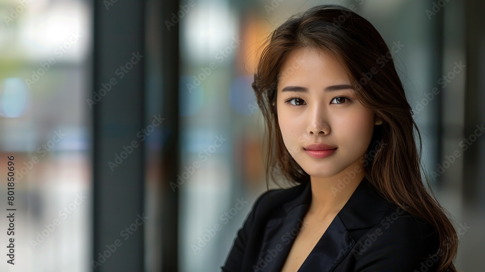 Portrait of a beautiful young Asian businesswoman at the company. Image of beautiful girl. copy space for text. Portrait of a beautiful young Asian businesswoman at the company. Image of beautiful girl. copy space for text.
