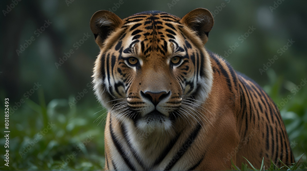 portrait of a Bengal tiger, happy wild life day special picture of Bengal  angry mood tiger  ai generated 