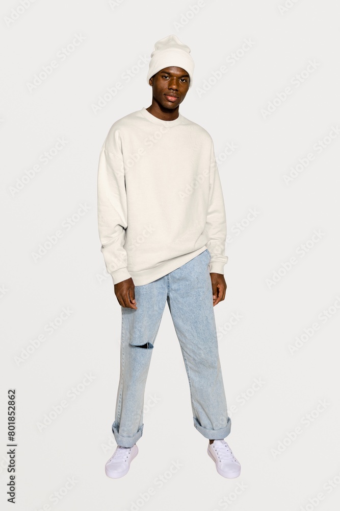 Handsome male model, isolated on off white background Handsome male model, isolated on off white background
