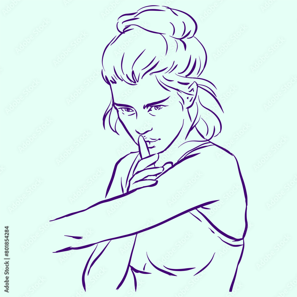 sketch of a woman posing vector for card decoration illustration sketch of a woman posing vector for card decoration illustration