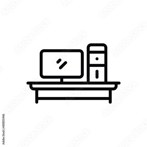Black line icon for desktop
