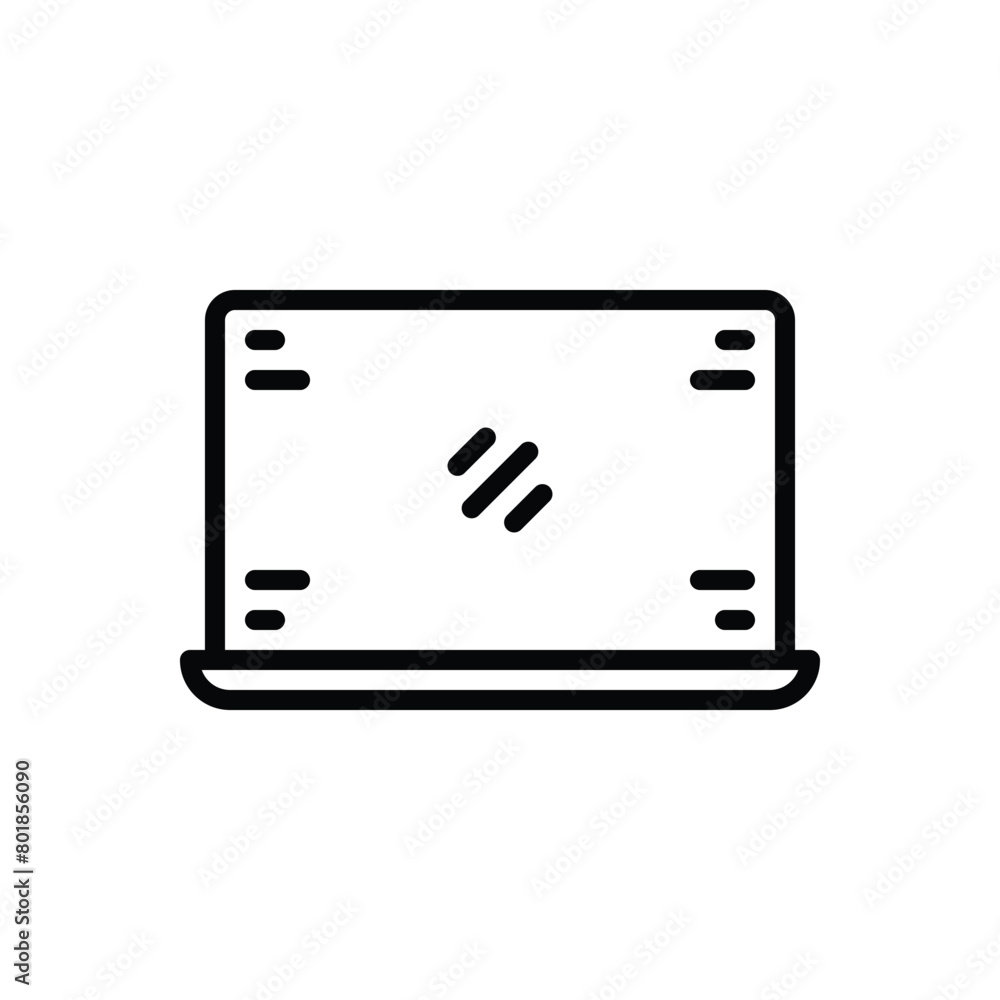 Black line icon for laptop Black line icon for laptop