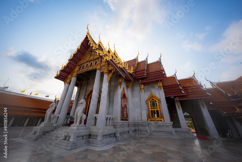 Wat Benchamabophit Famous temples in the capital of Bangkok It has architecture. and is rich in Thai art that is unique to Thailand