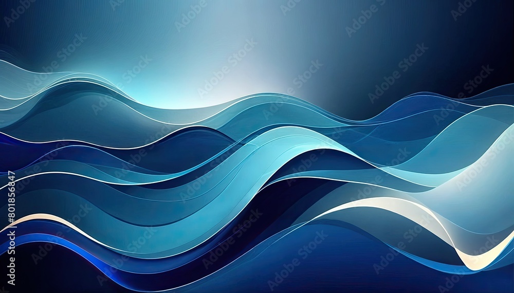 Blue Wave Patterns with Glowing Accents Blue Wave Patterns with Glowing Accents