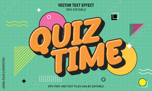 Quiz time editable text effect trending style modern