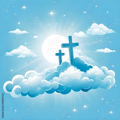 Ascension Day Images for creating social greetings to commemorate the occasion. (ID: 801857223)