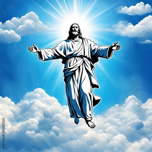 Ascension Day Images for creating social greetings to commemorate the occasion. (ID: 801857225)