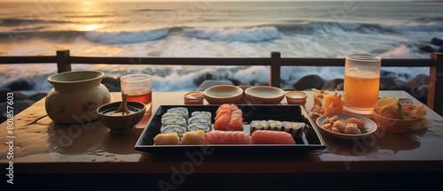 Sushi on appetizing graphic composition photo