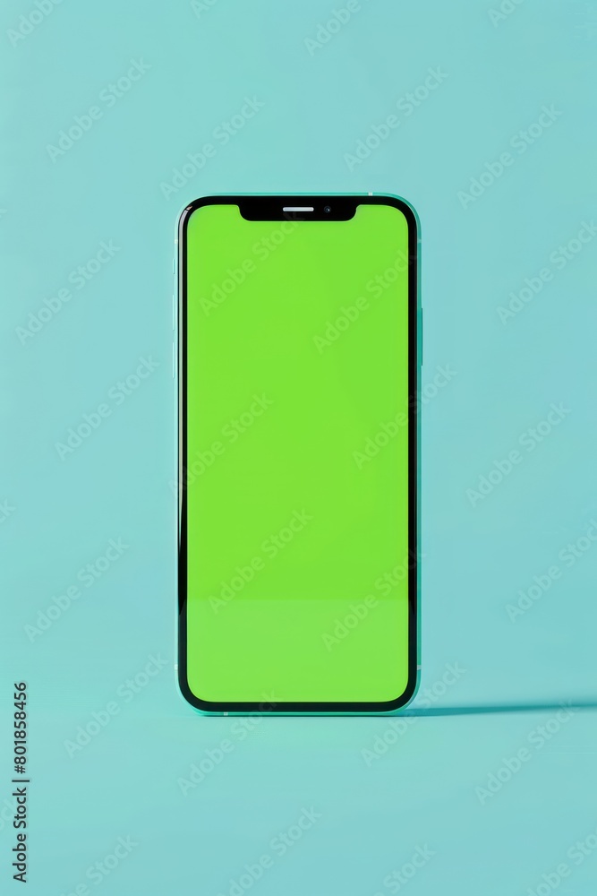 Phone mockup with green screen on isolated background Phone mockup with green screen on isolated background