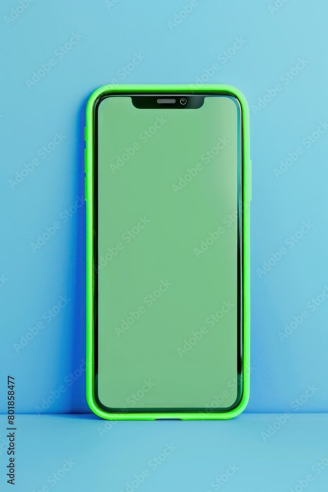 Phone mockup with green screen on isolated background Phone mockup with green screen on isolated background