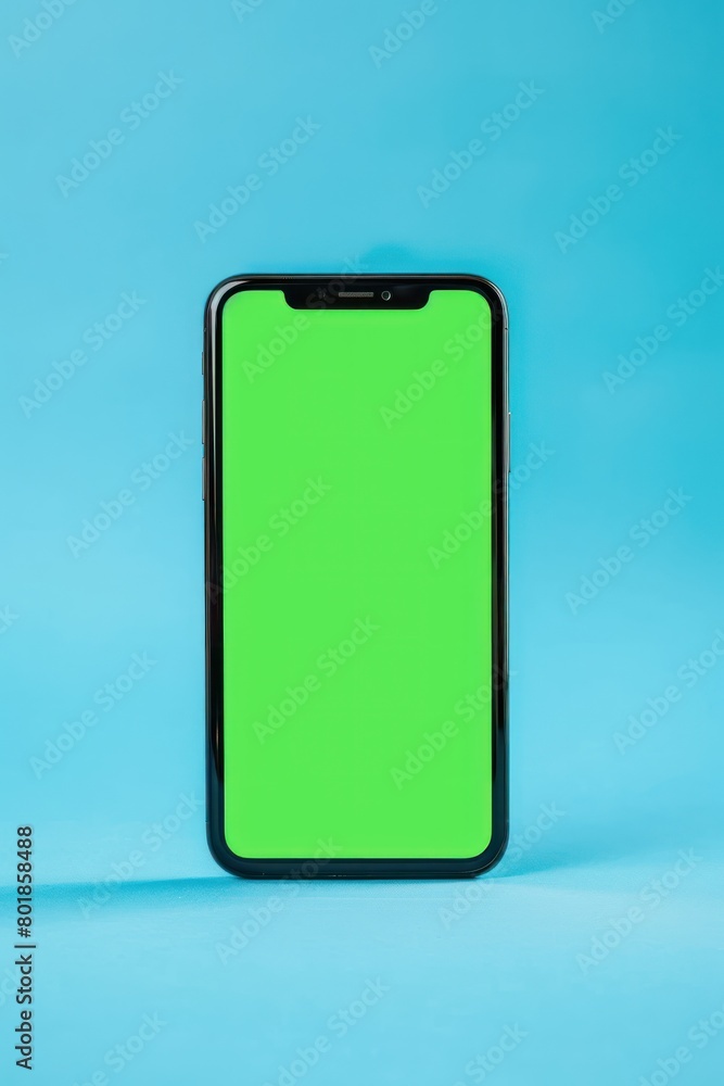 Phone mockup with green screen on isolated background Phone mockup with green screen on isolated background