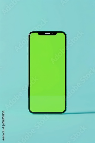 Phone mockup with green screen on isolated background © Daniil