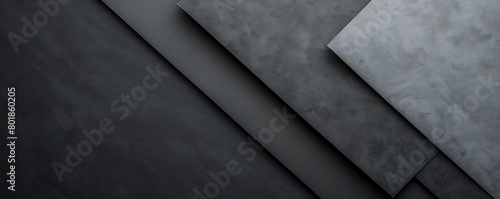 Grey paper minimalistic presentation background. Top view  flat lay with copy space for text 
