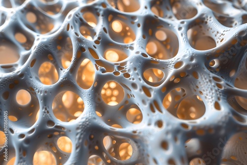 Bone structure, structure of human bone, close-up microscopic view photo